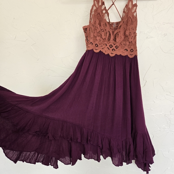 Free People Pink Purple Adella Slip Dress - Picture 5 of 11